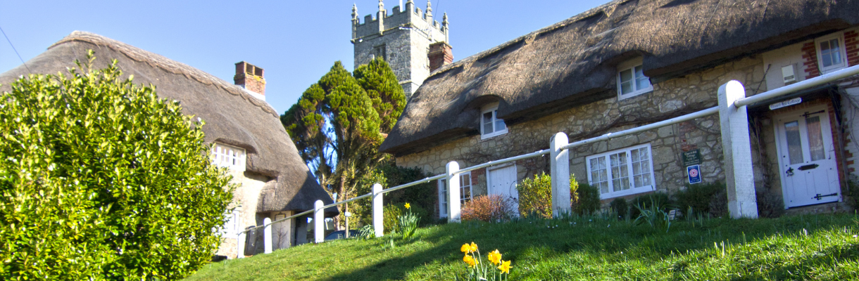 Thatched cottages in Godshill, Isle of Wight